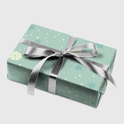 Бумага для упаковки Снежинки и звезды на матно зеленем, цвет: 3D-принт — фото 2