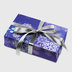 Бумага для упаковки Крупные снежинки на фиолетовом, цвет: 3D-принт — фото 2