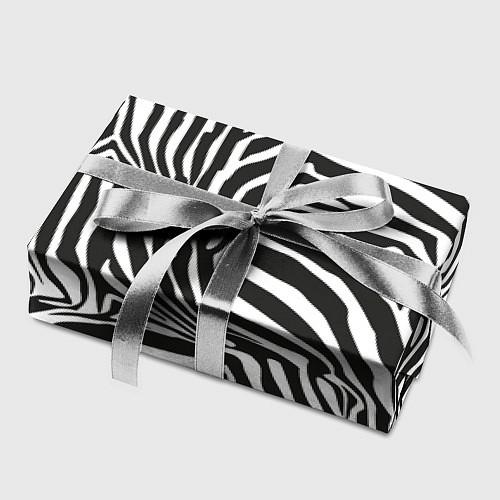 Бумага для упаковки Шкура зебры черно - белая графика / 3D-принт – фото 2