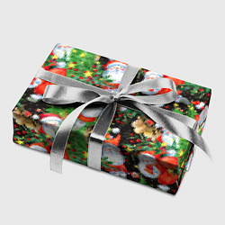 Бумага для упаковки Деды Морозы с подарками, цвет: 3D-принт — фото 2