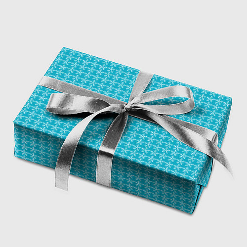 Бумага для упаковки Мелкие снежинки паттерн голубой / 3D-принт – фото 2