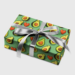 Бумага для упаковки Авокадо и сердечки, цвет: 3D-принт — фото 2