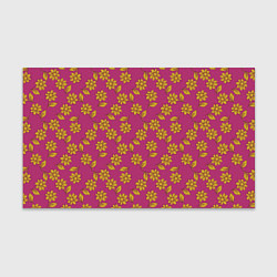 Бумага для упаковки Желтые цветы на розовом - паттерн, цвет: 3D-принт