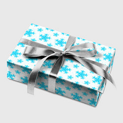 Бумага для упаковки Паттерн снежинки бело-голубой, цвет: 3D-принт — фото 2