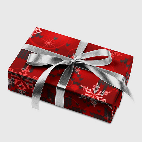 Бумага для упаковки Рождественские узоры снежинки / 3D-принт – фото 2