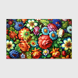 Бумага для упаковки Жостово роспись цветы традиционный узор, цвет: 3D-принт
