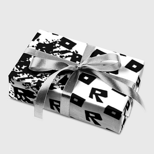 Бумага для упаковки Roblox pattern game black / 3D-принт – фото 2