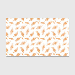 Бумага для упаковки Бежевые перья на белом фоне, цвет: 3D-принт