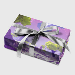 Бумага для упаковки Фиолетовые горы зеленые деревья и космос, цвет: 3D-принт — фото 2