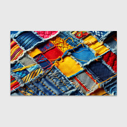 Бумага для упаковки Colorful denim patchwork - ai art, цвет: 3D-принт