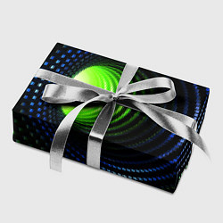 Бумага для упаковки Червоточина - кольца из кубов с зеленым свечением, цвет: 3D-принт — фото 2
