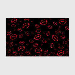 Бумага для упаковки Паттерн красные губы на черном - lips red, цвет: 3D-принт