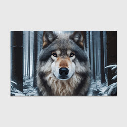 Бумага для упаковки Волк в лесу - первый снег, цвет: 3D-принт
