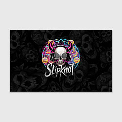 Бумага для упаковки Slipknot на фоне черепа демона с рогами в очках, цвет: 3D-принт