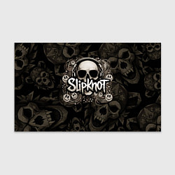 Бумага для упаковки Slipknot на фоне черепа в очках и наушниках, цвет: 3D-принт