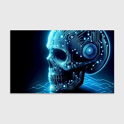 Бумага для упаковки Cyber neon skull - ai art с дорожками на плате, цвет: 3D-принт