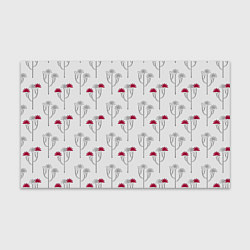 Бумага для упаковки Паттерн с веточками розовых цветов на сером, цвет: 3D-принт