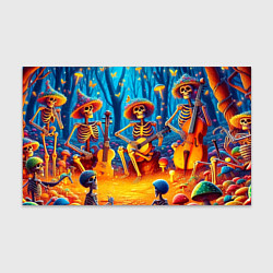 Бумага для упаковки Музыкальная группа скелетов на лесной поляне, цвет: 3D-принт