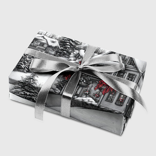 Бумага для упаковки Бело-красное новогоднее настроение / 3D-принт – фото 2