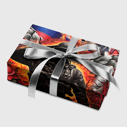 Бумага для упаковки Защитник отечества с ангельскими крыльями / 3D-принт – фото 2