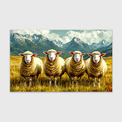 Бумага для упаковки Четыри овцы в горах