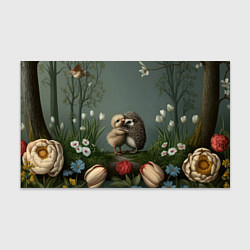 Бумага для упаковки Ежик и цыпленок обнимаются, цвет: 3D-принт