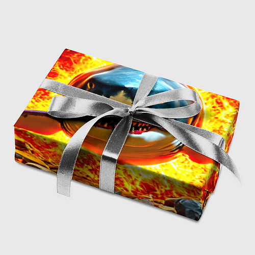 Бумага для упаковки Акула в огне / 3D-принт – фото 2