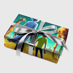 Бумага для упаковки Рик и Морти на планете жирафов - нейроарт, цвет: 3D-принт — фото 2