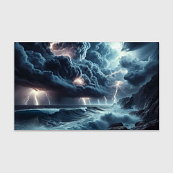 Бумага для упаковки Шторм на море - сверкание молний, цвет: 3D-принт