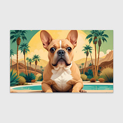 Бумага для упаковки Бульдог и пальмы, цвет: 3D-принт