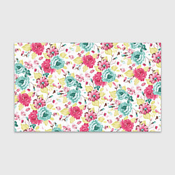 Бумага для упаковки Розы красные и бирюзовые, цвет: 3D-принт