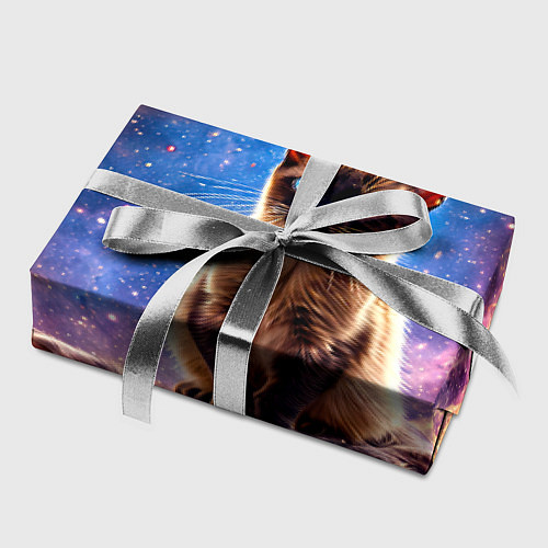 Бумага для упаковки Сиамская кошка в космосе / 3D-принт – фото 2