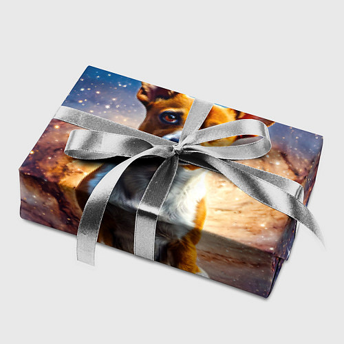 Бумага для упаковки Басенджи в космосе / 3D-принт – фото 2