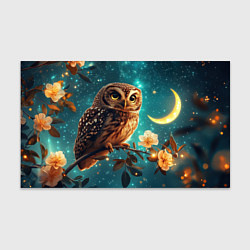Бумага для упаковки Сова на фоне ночного неба, цвет: 3D-принт