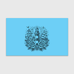 Бумага для упаковки Маяк с розами и кораблем, цвет: 3D-принт