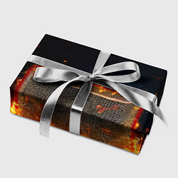 Бумага для упаковки Хоккейные ворота в огне, цвет: 3D-принт — фото 2