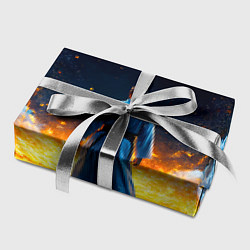 Бумага для упаковки Айкидоист в огне и синий дым, цвет: 3D-принт — фото 2