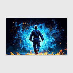 Бумага для упаковки Дзюдоист в синем пламени, цвет: 3D-принт