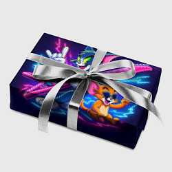 Бумага для упаковки Том и Джерри рок музыканты - неоновое свечение, цвет: 3D-принт — фото 2