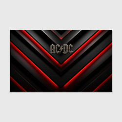Бумага для упаковки ACDC лого из металла на черно-красной текстуре, цвет: 3D-принт