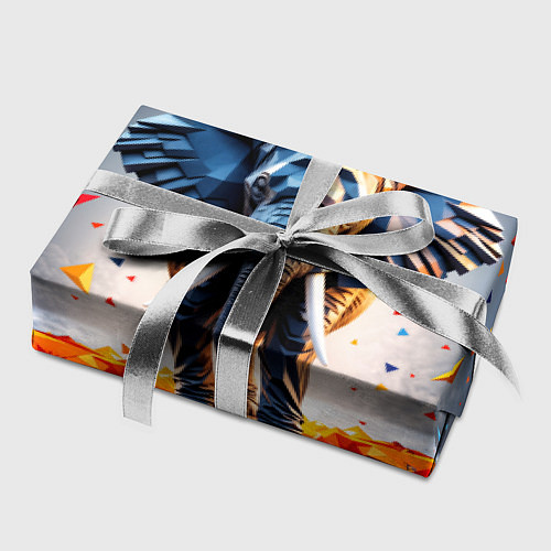 Бумага для упаковки Геометрический слон и цветные полигоны / 3D-принт – фото 2