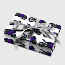Бумага для упаковки Motorcycle purple gloss, цвет: 3D-принт — фото 2