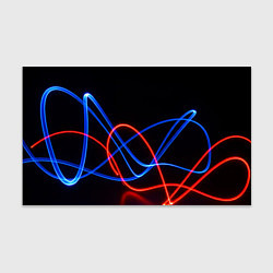 Бумага для упаковки Красно синие неоновые линии на черном фоне, цвет: 3D-принт