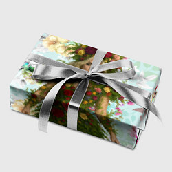 Бумага для упаковки Леди Гага в платье из листьев и цветов, цвет: 3D-принт — фото 2