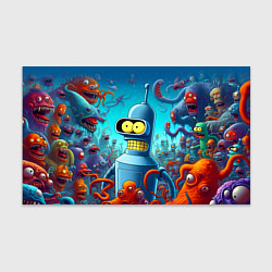 Бумага для упаковки Робот-сгибальщик Бендер среди монстров - нейроарт, цвет: 3D-принт