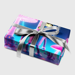 Бумага для упаковки Робот-сгибальщик Бендер и неоновые грибы, цвет: 3D-принт — фото 2