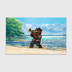 Бумага для упаковки Медведь играет ска на пляже, цвет: 3D-принт