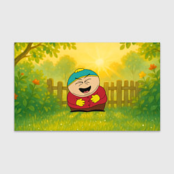 Бумага для упаковки Эрик Картман смеется в саду, цвет: 3D-принт