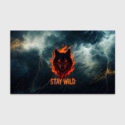 Бумага для упаковки Stay wild волк в огне, цвет: 3D-принт