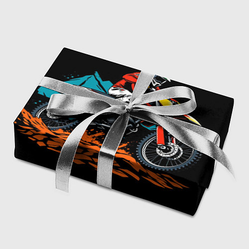 Бумага для упаковки Motocross and mountains / 3D-принт – фото 2